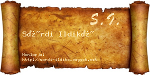 Sárdi Ildikó névjegykártya